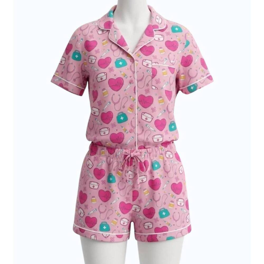 NEW JANE MARIE women's in my nurse era pajama set in pink